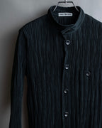 "ISSEY MIYAKE" Pleated vertical line shirt jacket