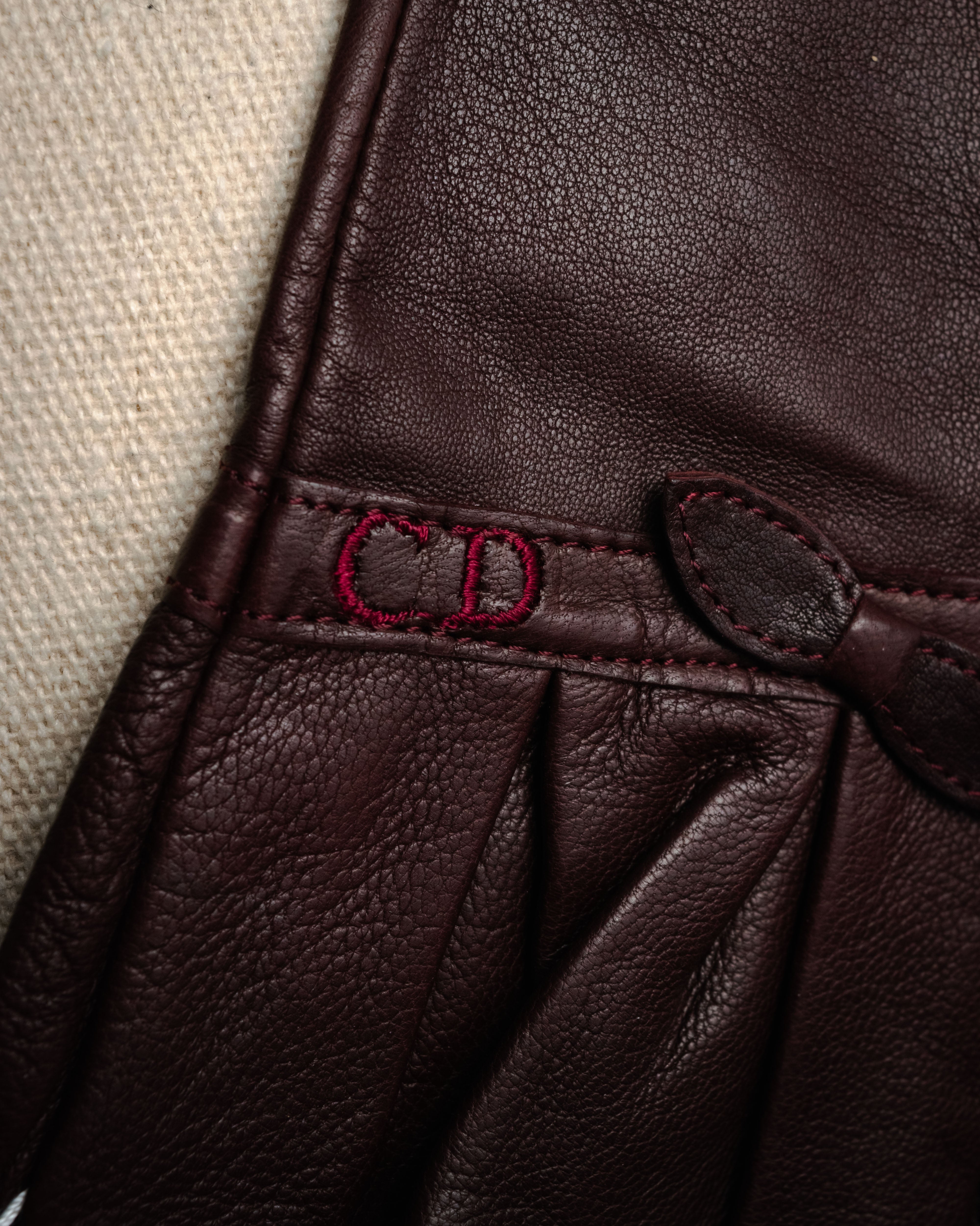 Christian Dior (クリスチャン ディオール) - レザーグローブ - レッド