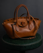 "Ralph Lauren" Metal stud design 2-way leather bag