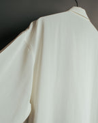“UMBERTO GINOCCHIETTI“ 80’s-90’s pleated front ivory dress shirt