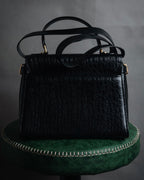 –SPECIAL– "Valentino Garavani"
1985-95 Croc embossed trapezoid top handle bag