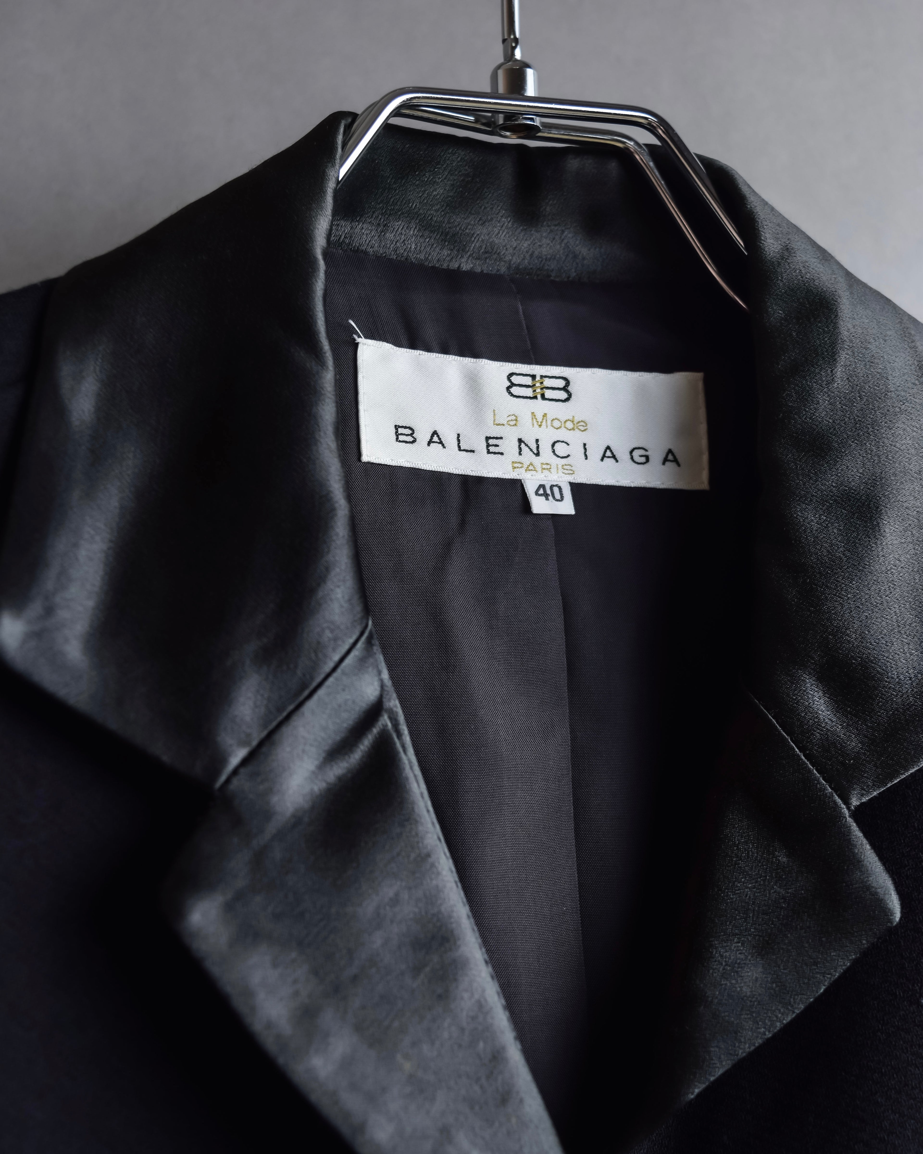 "BALENCIAGA La Mode" Satin-switched piping design tailored jacket