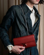 "KENZO" K motif design chain shoulder wallet bag