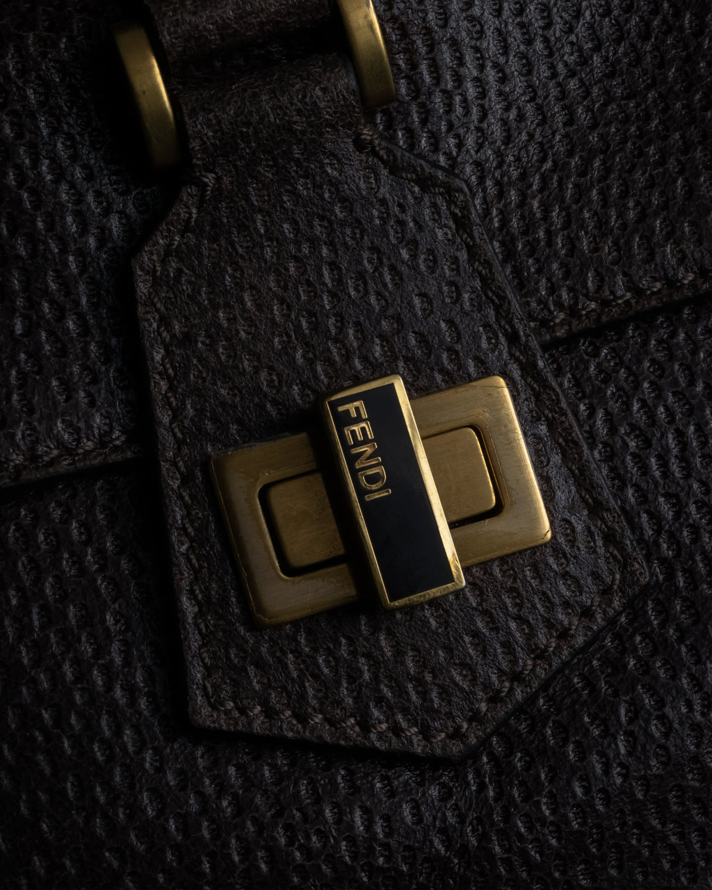 “FENDI” 2010’s Architectural grained leather 3Jours bag