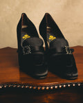 "PATRICK COX" 90's-00's Satin buckle heeled loafer pumps