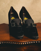 "PATRICK COX" 90's-00's Satin buckle heeled loafer pumps