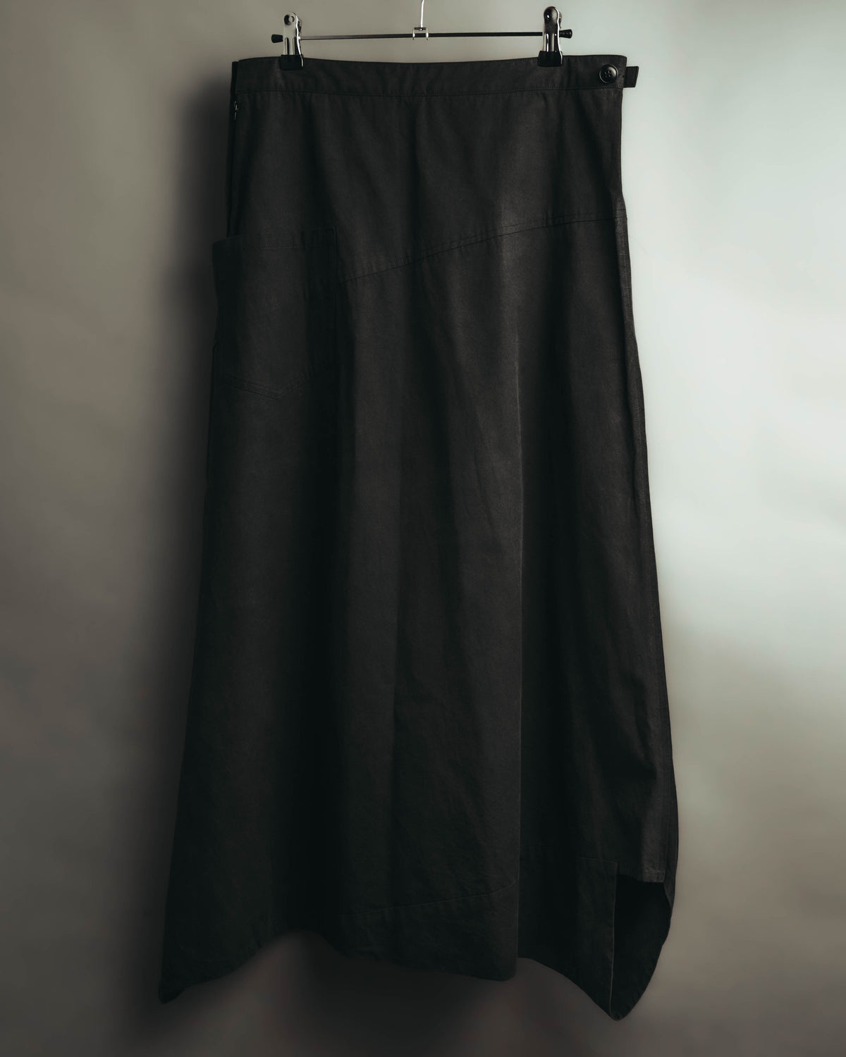 “Y’s” 2014 AW Asymmetric draped cotton long pants