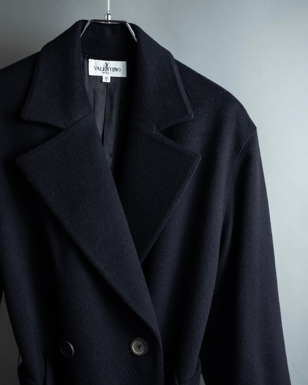 "VALENTINO" Double-breasted belted chester coat