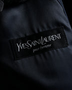 “Yves Saint Laurent” 90’s clean fly-front bal collar coat