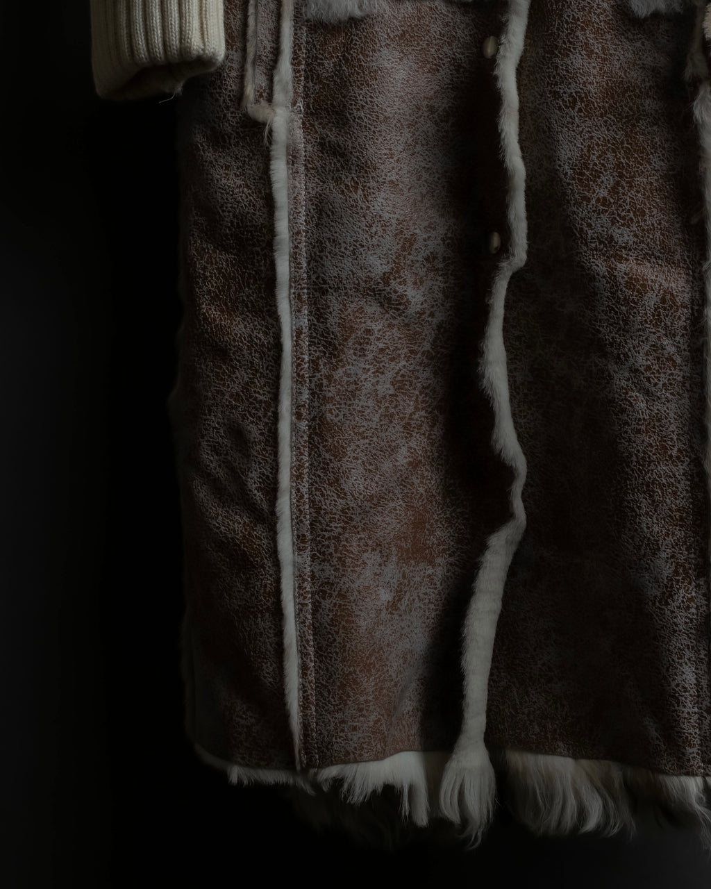 "Dolce &amp; Gabbana" Mouton &amp; knit combination design coat