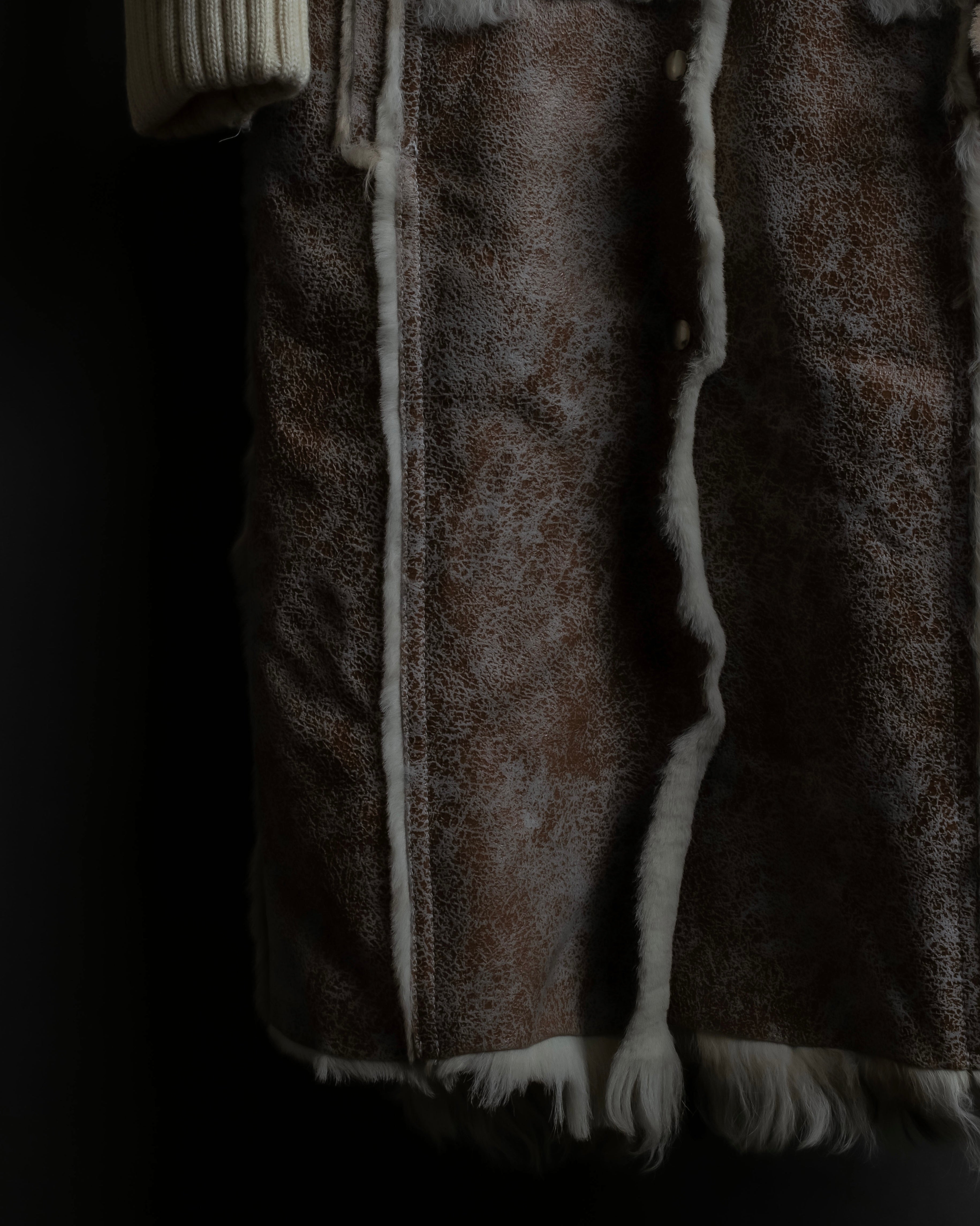 "Dolce &amp; Gabbana" Mouton &amp; knit combination design coat