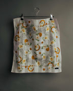 "CELINE" 90's Floral logo cotton square scarf