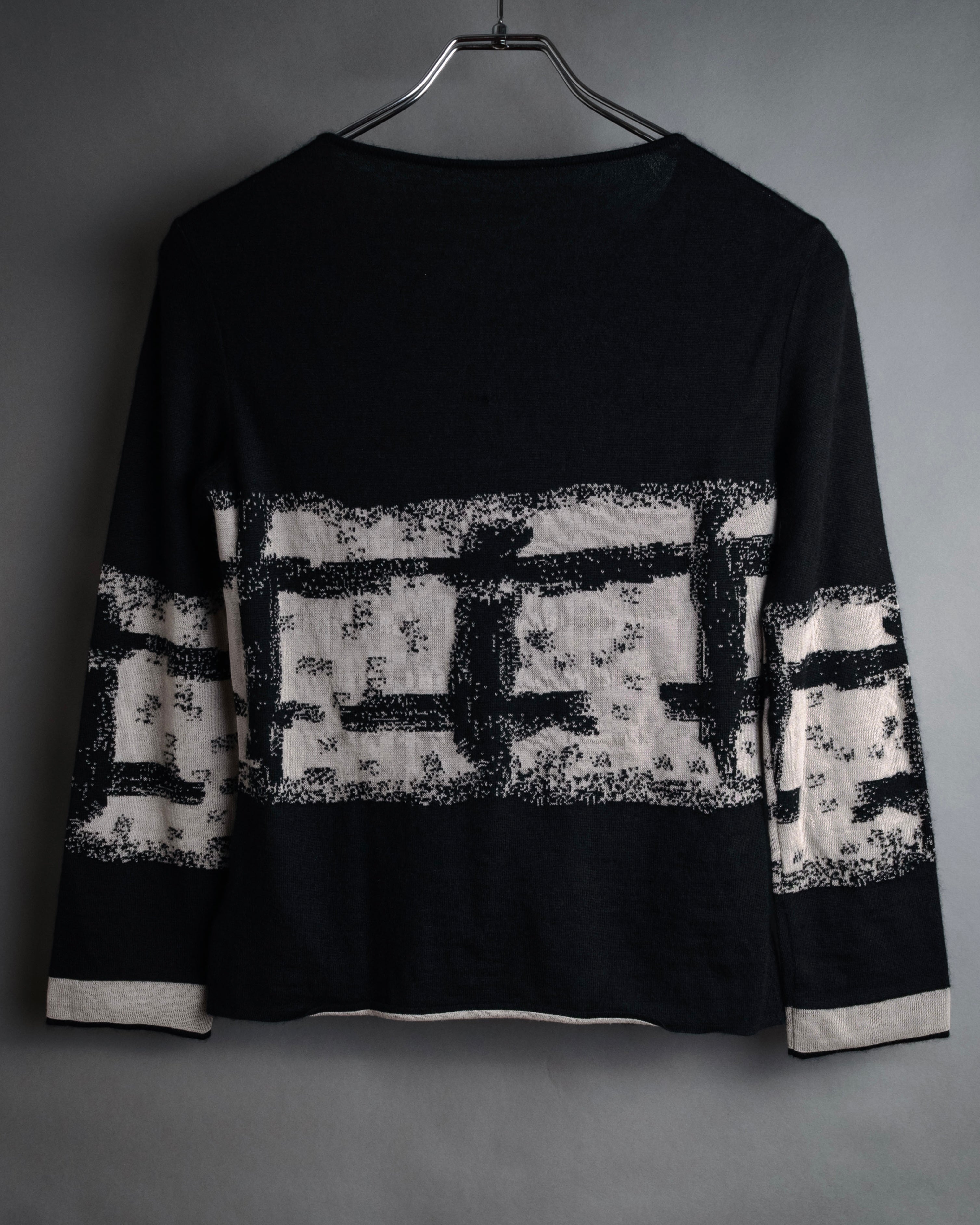 “CHANEL” 90’s-00’s Abstract grid knit top