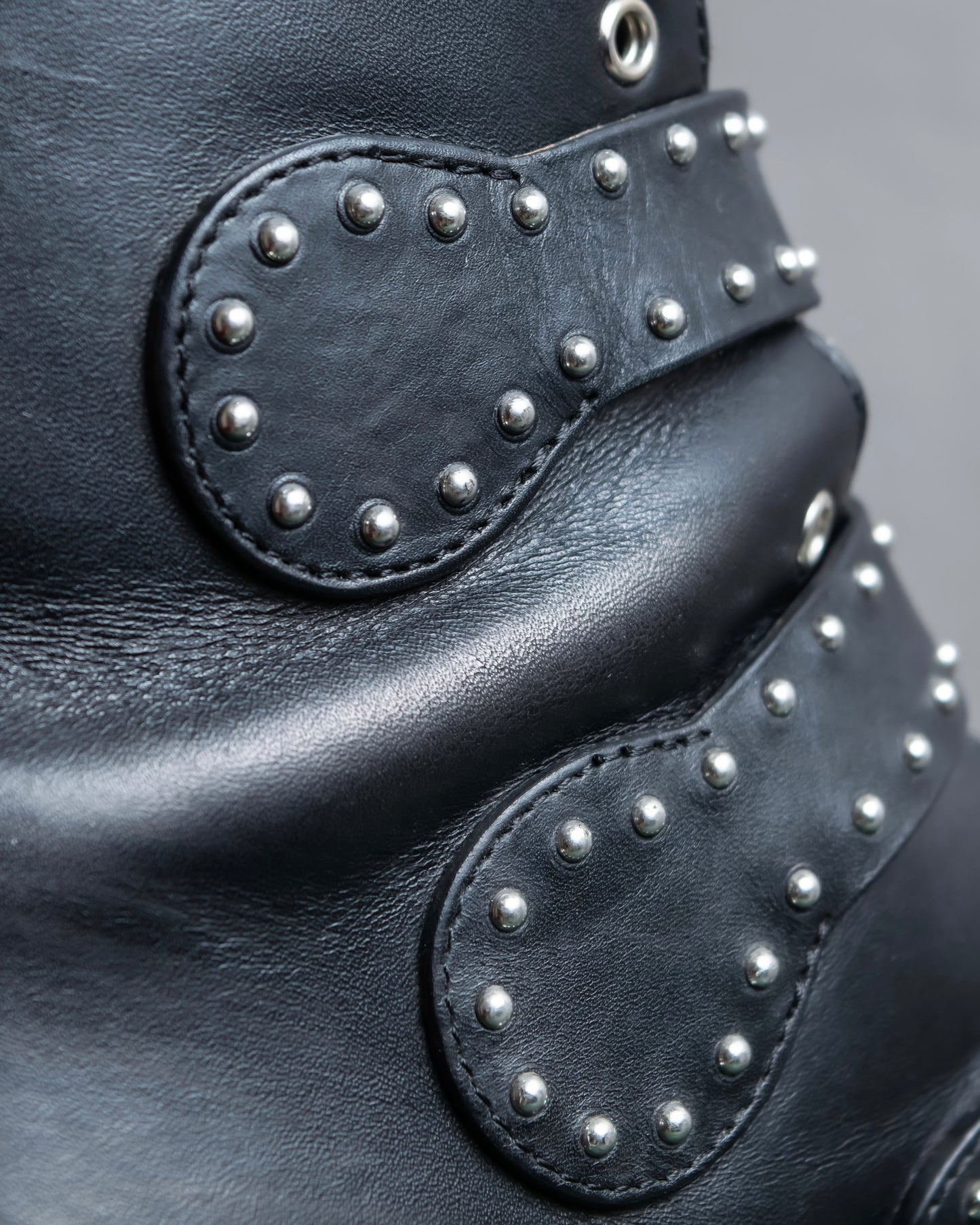 "GIVENCHY" Belt and stud design leather boots