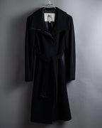 "BURBERRY" Belted design stand collar cashmere mix long coat