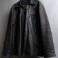 "Vintage oversized zip up leather jacket"