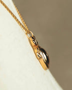 "Christian Dior" 80's-90's Gold monogram pendant necklace