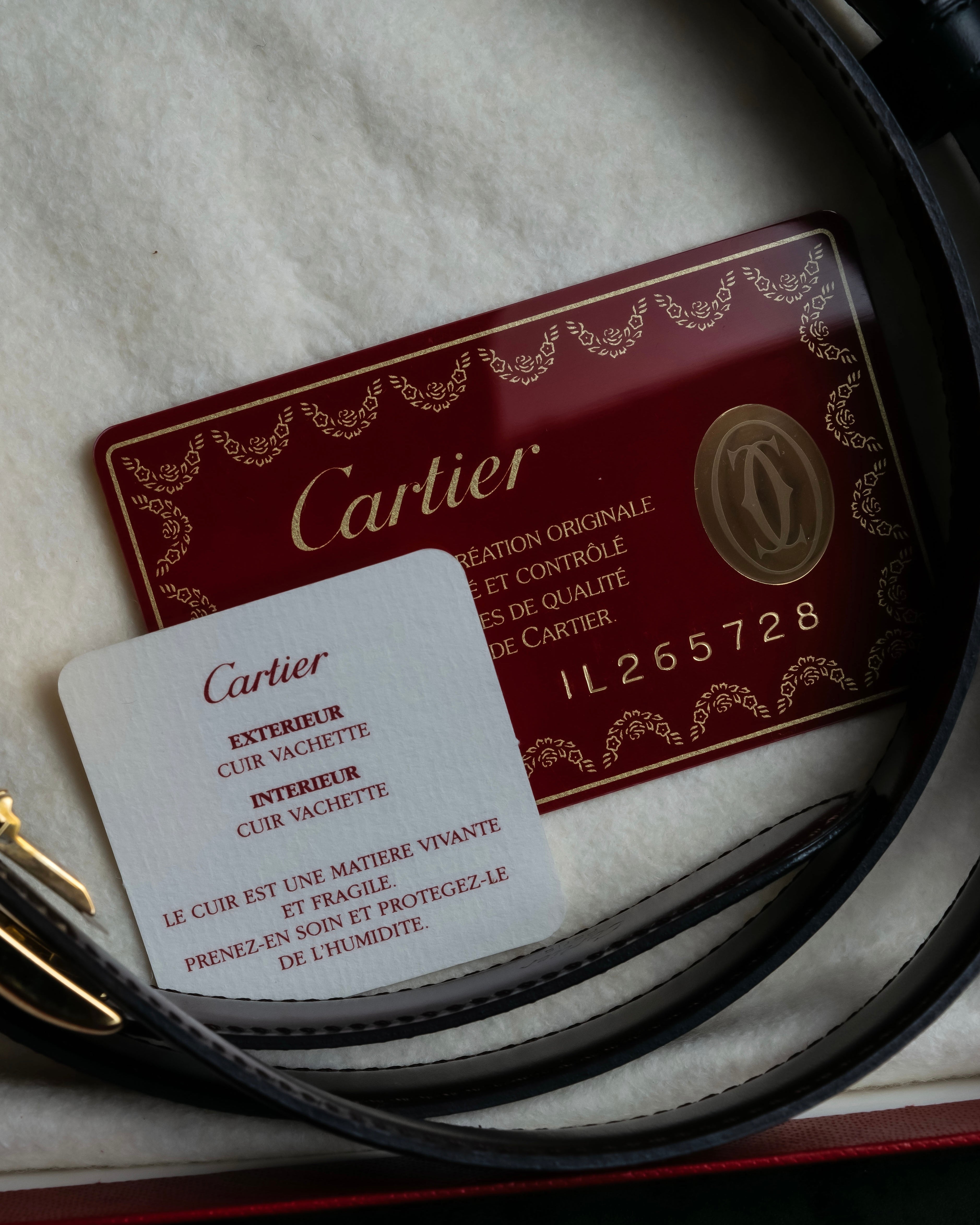 "Cartier" Gold metal buckle design leather belt