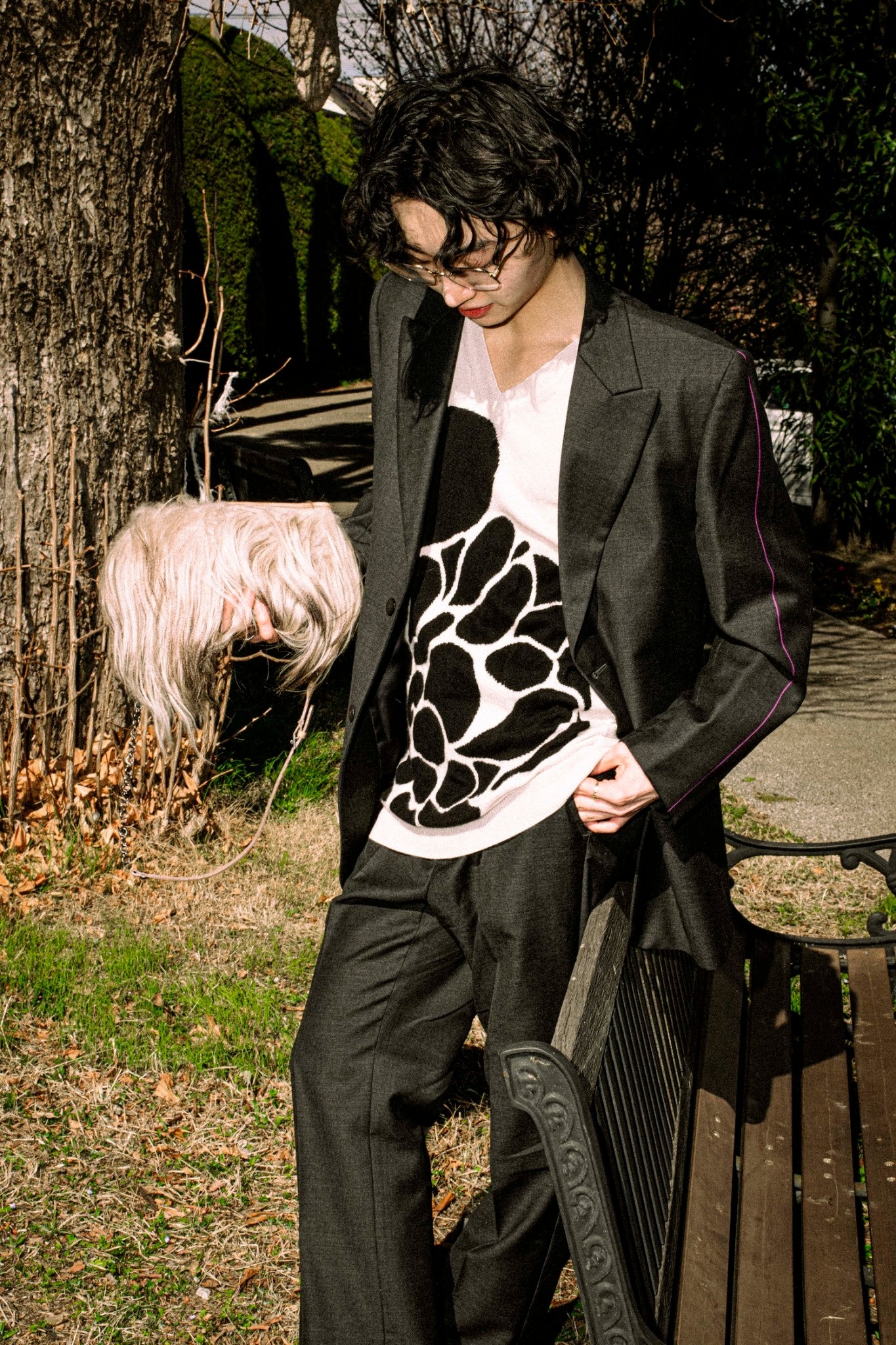 "BOTTEGA VENETA" art pattern cashmere 100% knit