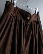 "LOEWE" Dark brown color gathered design wide pants