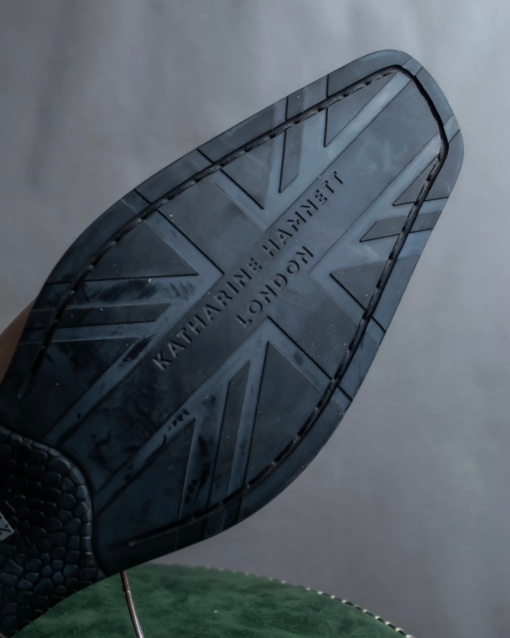 "KATHARINE HAMNETT" Perforated square toe lace-up leather shoes