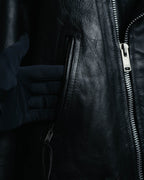 -MOOD MILLÉSIMES- 80’s-90’s heavy-grain double riders jacket