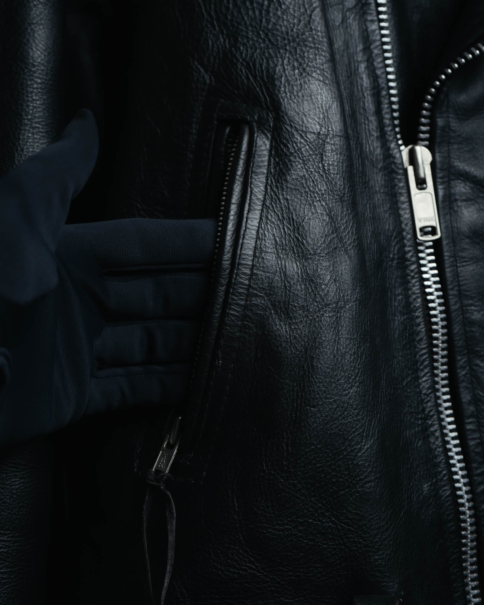 -MOOD MILLÉSIMES- 80’s-90’s heavy-grain double riders jacket