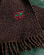 "KENZO" Chocolate brown color fringe muffler
