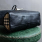 "BURBERRY" Silver parts rope fastening design leather crossbody shoulder bag