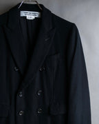 "COMME des GARCONS" Peaked lapel double-breasted long tailored jacket