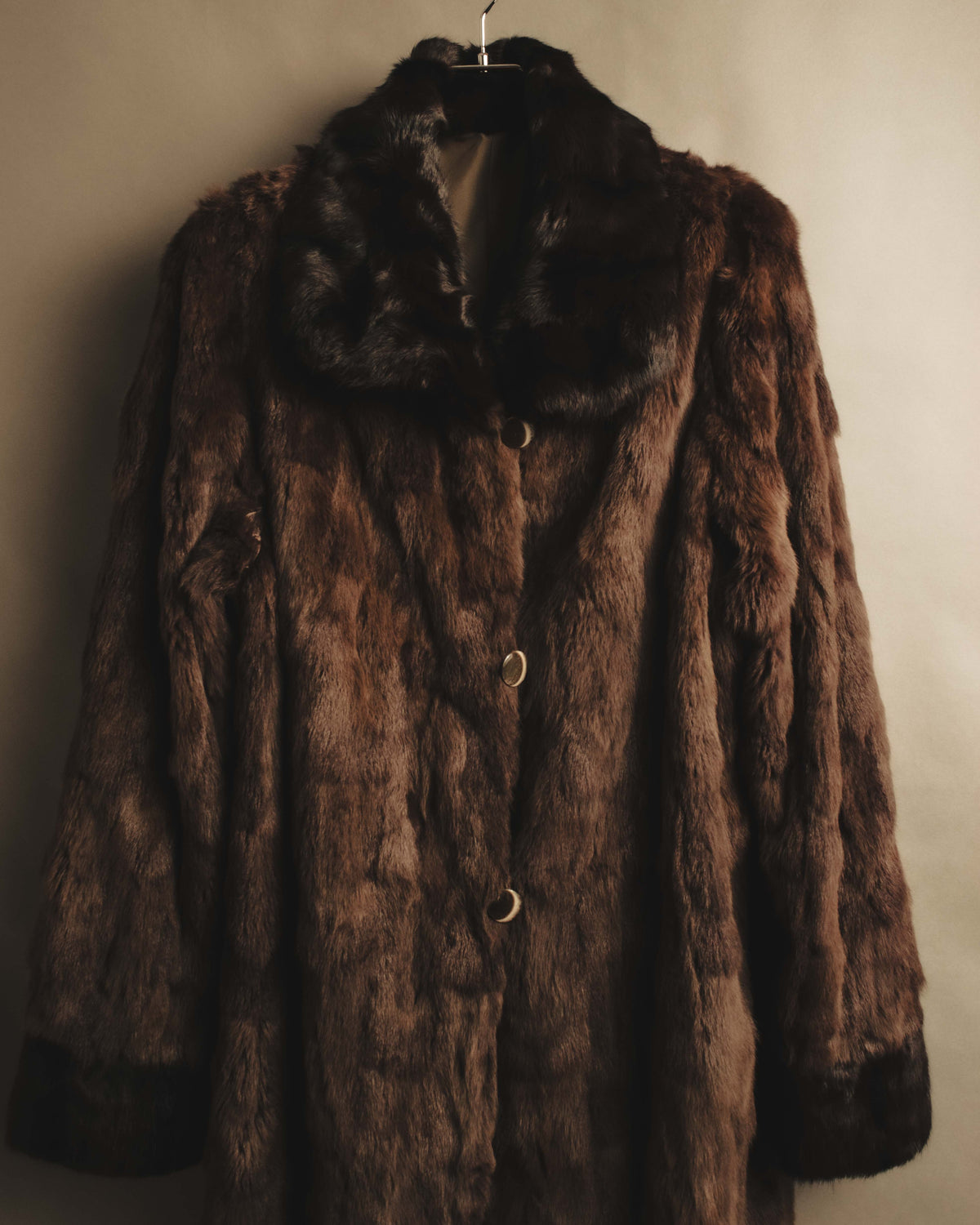 "ROBERTO VALENTINO" Reversible brown fur coat
