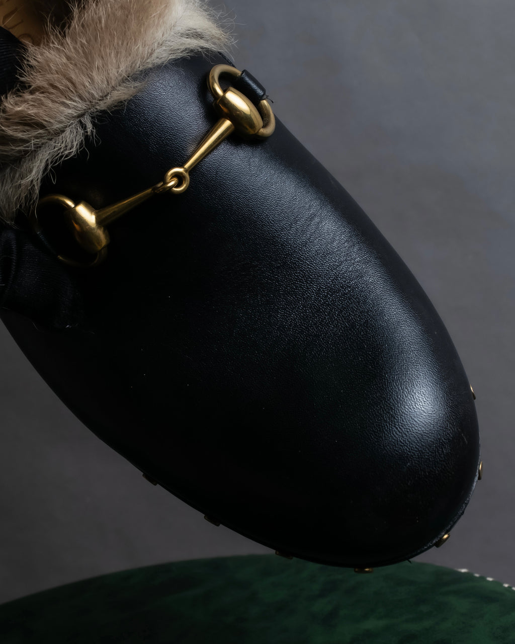 "GUCCI" Horsebit design Princetown heeled loafers