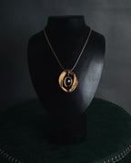 "Vintage" 80’s Sculptural oval stone pendant necklace