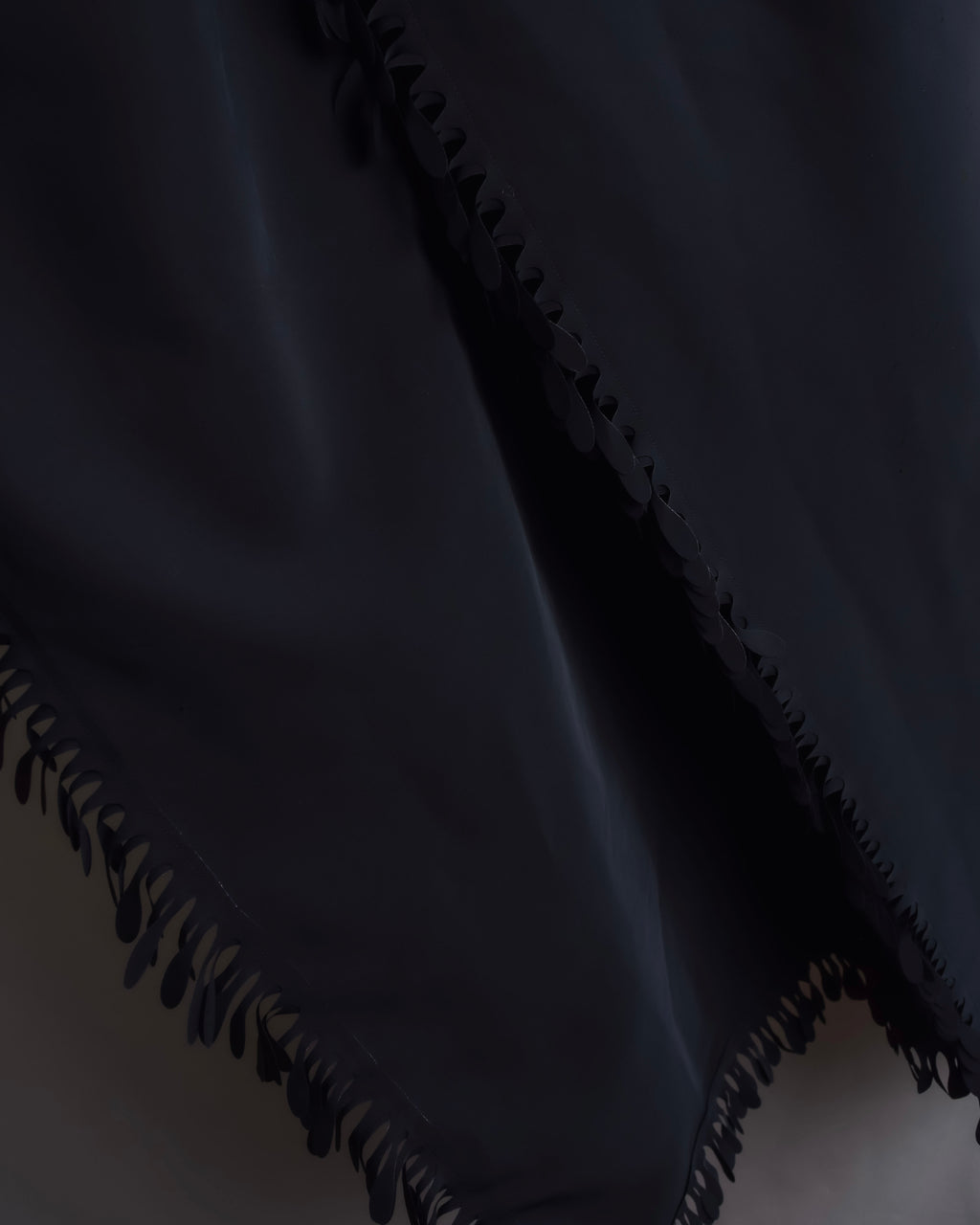 "ISSEY MIYAKE" Organic cutout fringe wrap skirt