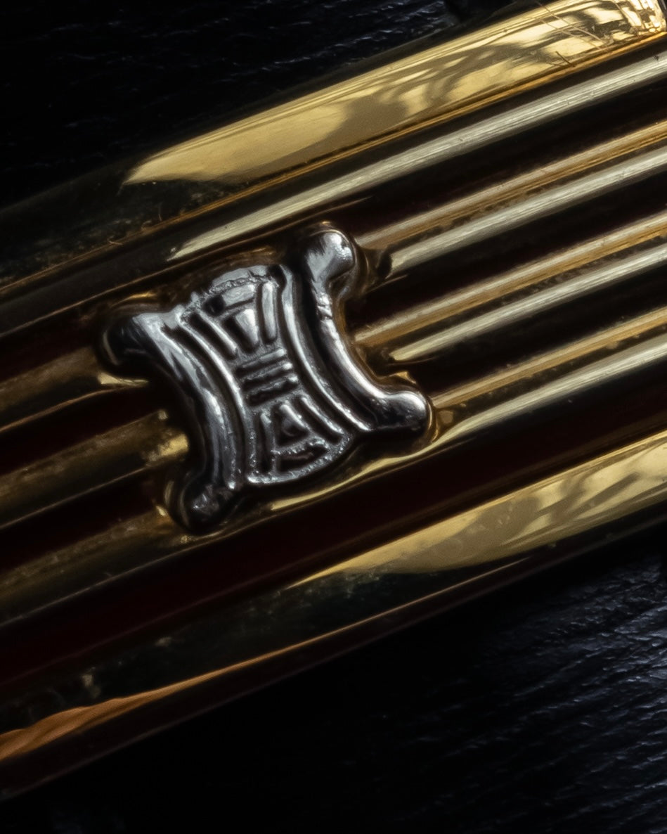 "CELINE" Classic flap design leather shoulder bag