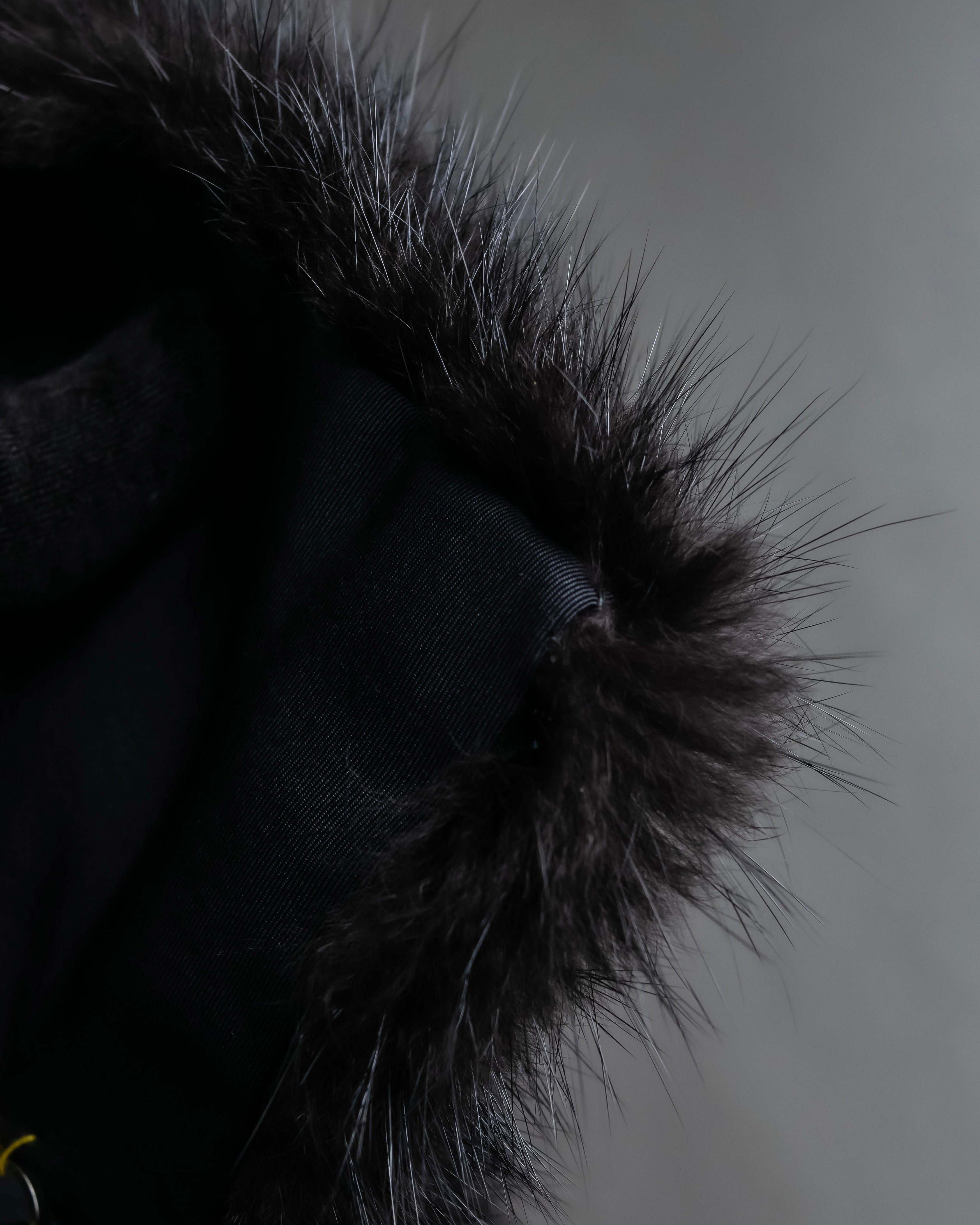 "MARNI" Faux fur collar＆mixed material docking accessory