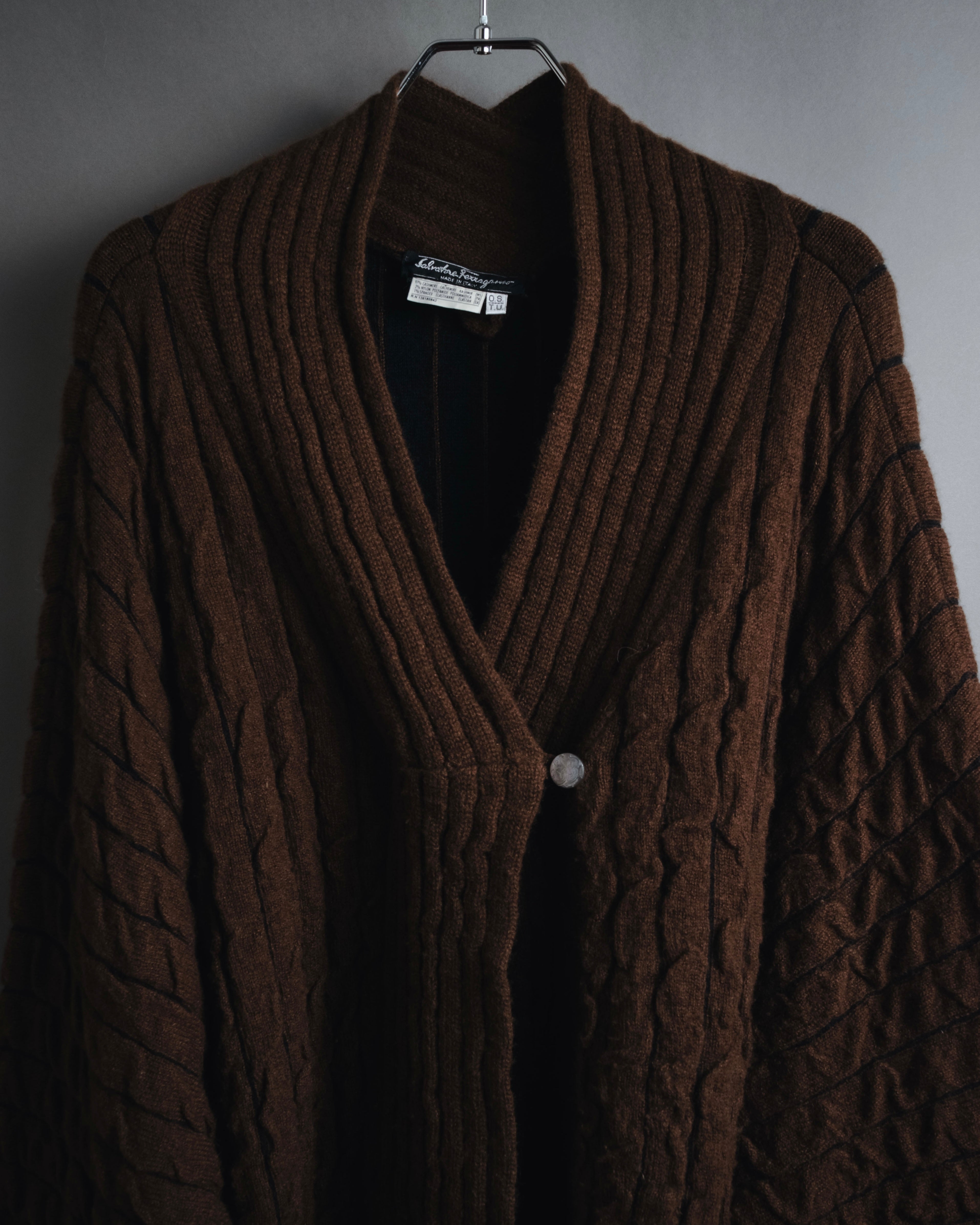"Salvatore Ferragamo" 00’s Cashmere blend shawl-collar knit cardigan