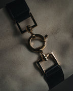 "GUCCI" 90’s-00’s suede piston-closure shoulder bag