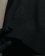 "Yves Saint Laurent" 80's-90's Minimal black wool v-neck sweater
