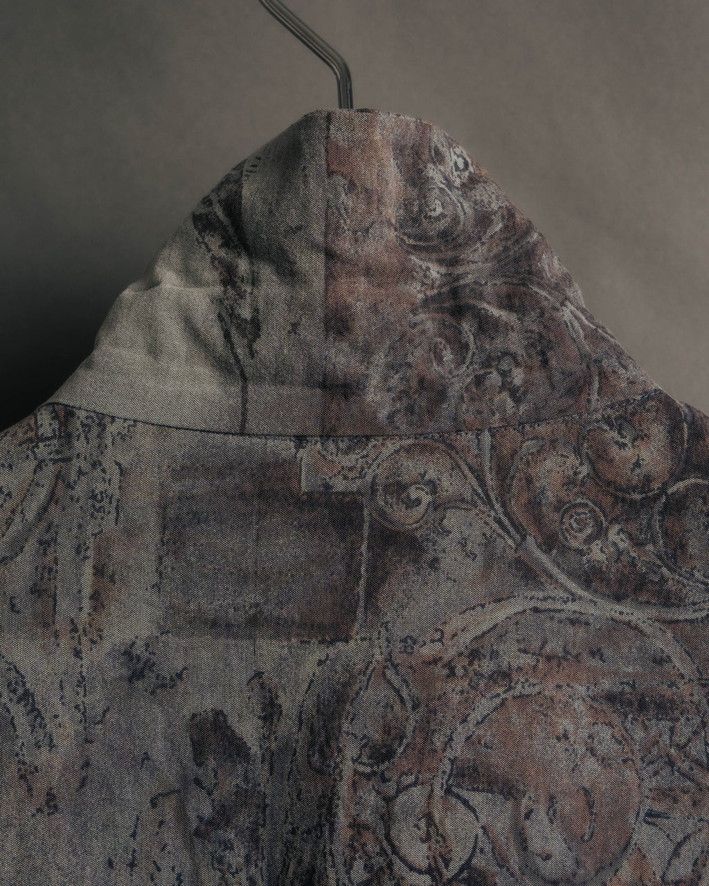 "Christian Dior" 80's-90's Draped rayon patterned shirt