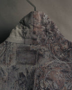 "Christian Dior" 80's-90's Draped rayon patterned shirt