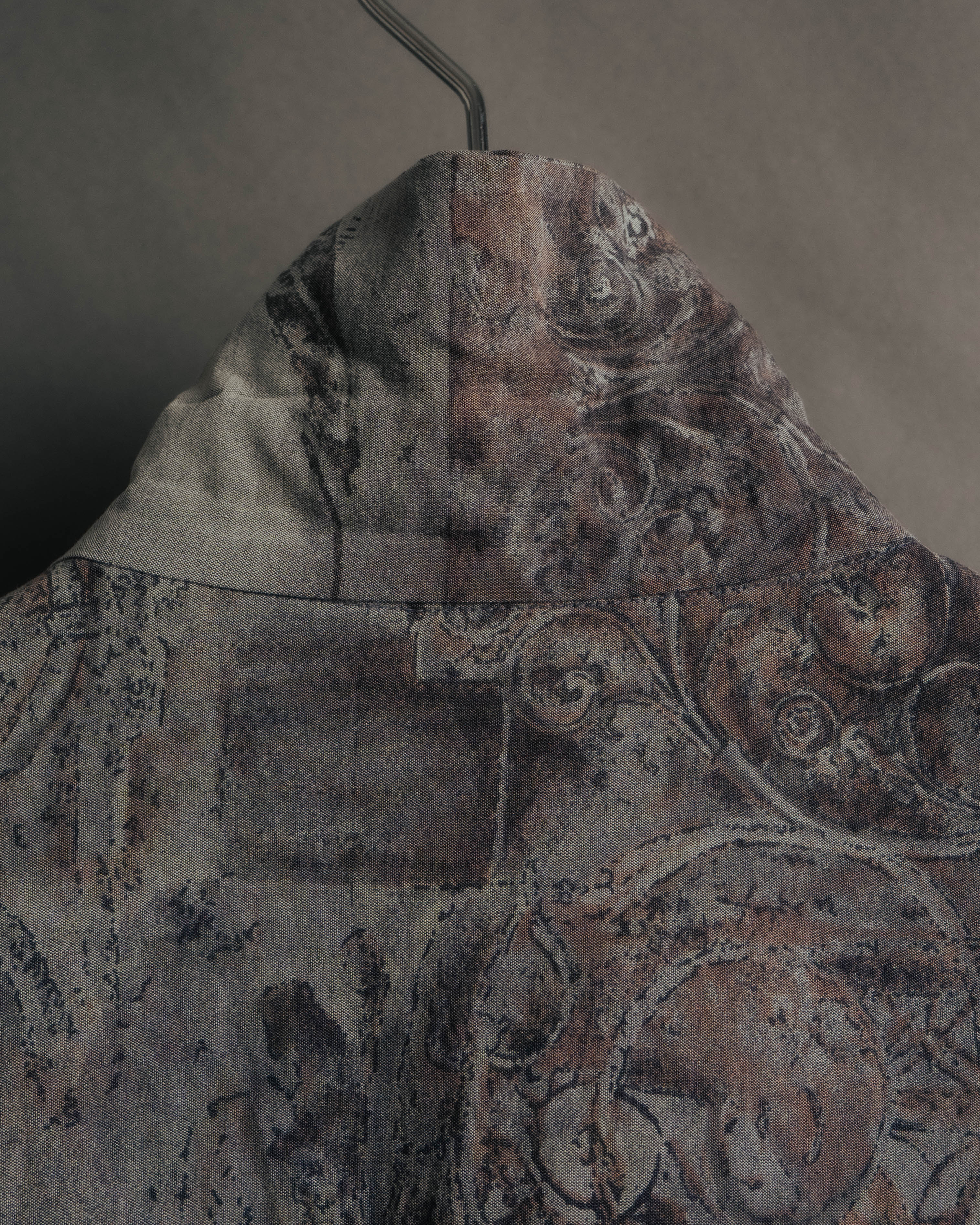 "Christian Dior" 80's-90's Draped rayon patterned shirt