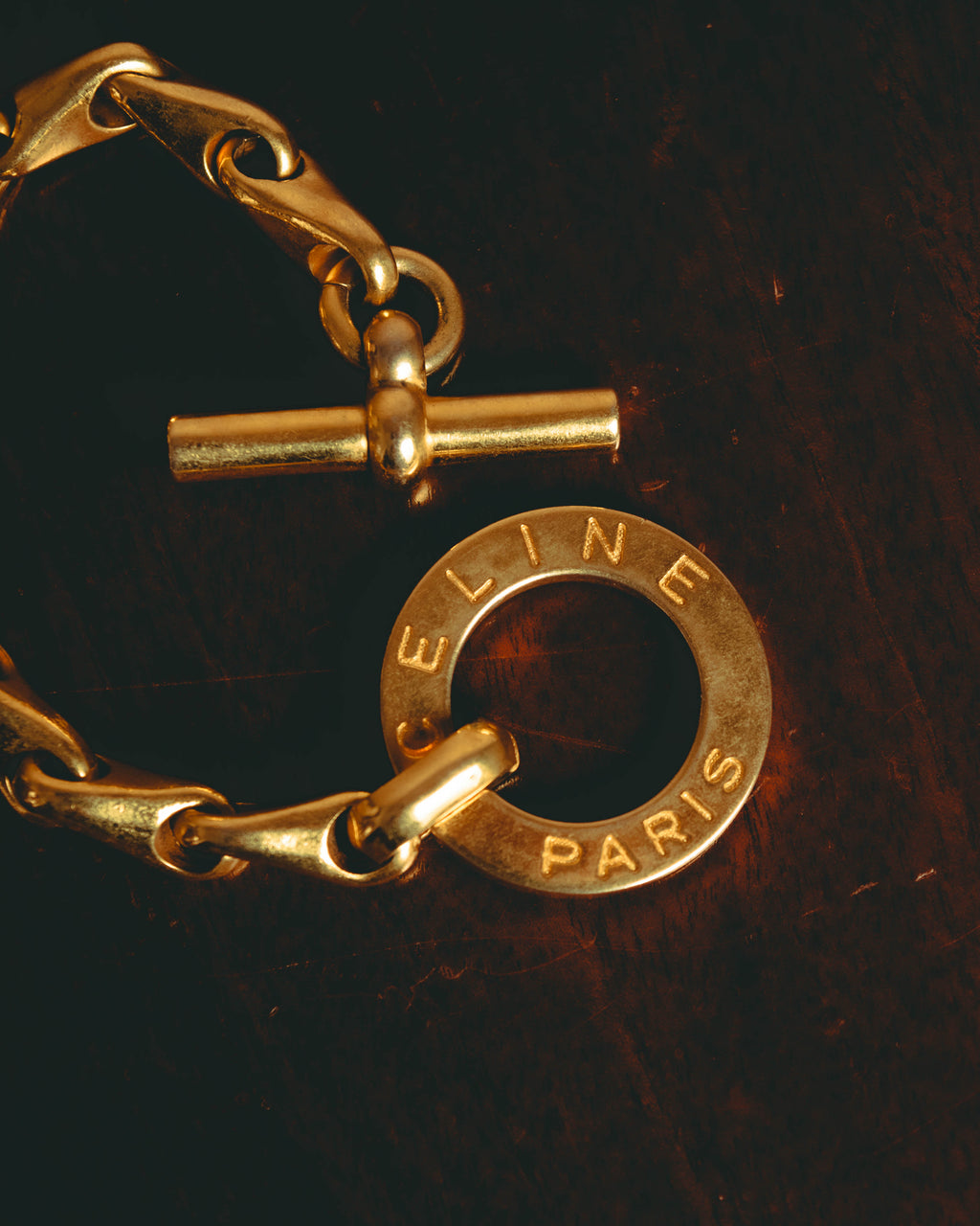 –SPECIAL– "CELINE" 90's Sculptural toggle chain bracelet