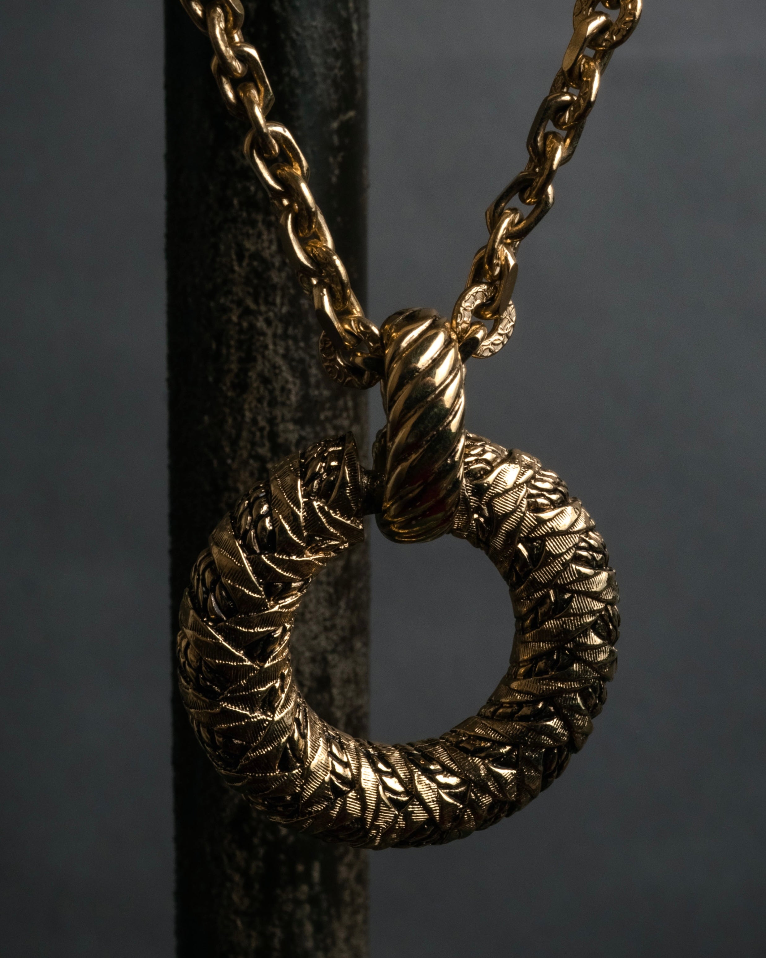 “Yves Saint Laurent” 1980’s-90’s Sculptural circle long necklace
