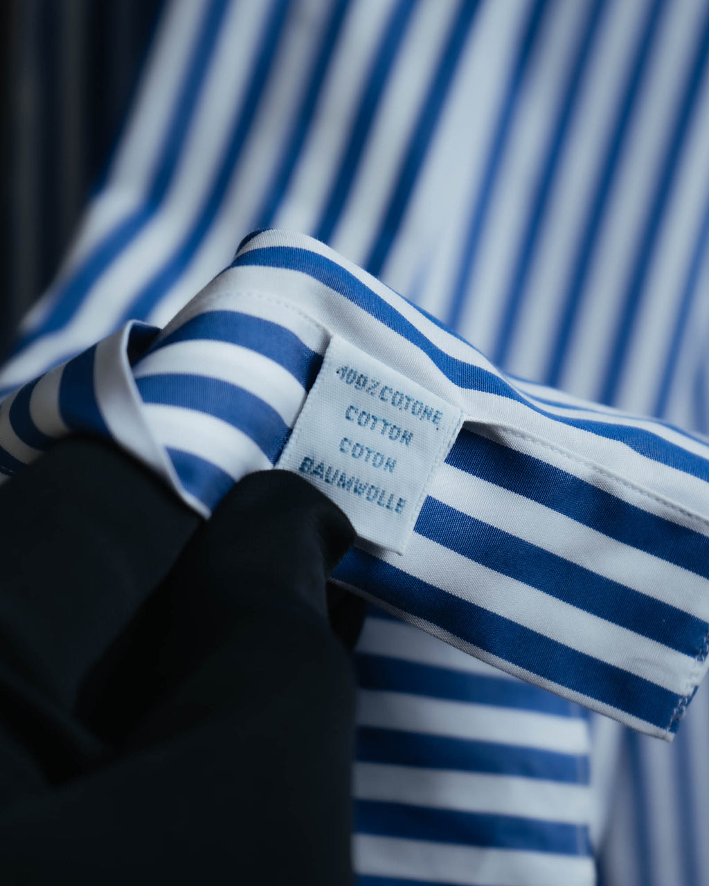 -MOOD MILLÉSIMES- 90’s-00’s vivid blue stripe wide-spread collar shirt
