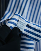 -MOOD MILLÉSIMES- 90’s-00’s vivid blue stripe wide-spread collar shirt