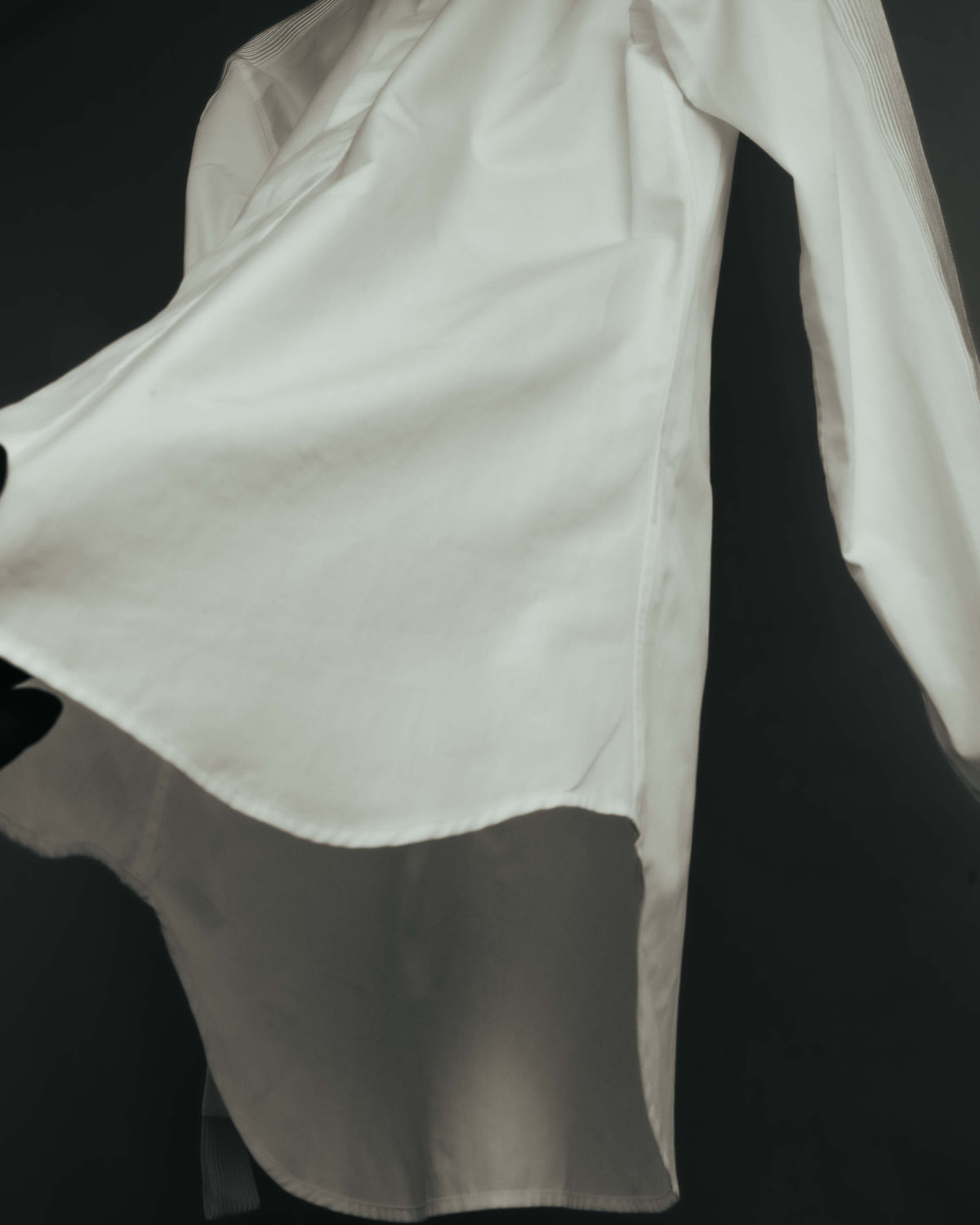 -SPECIAL- "Dior" 10's-20's Sculptural cord embellished concealed placket long sleeve dress shirt