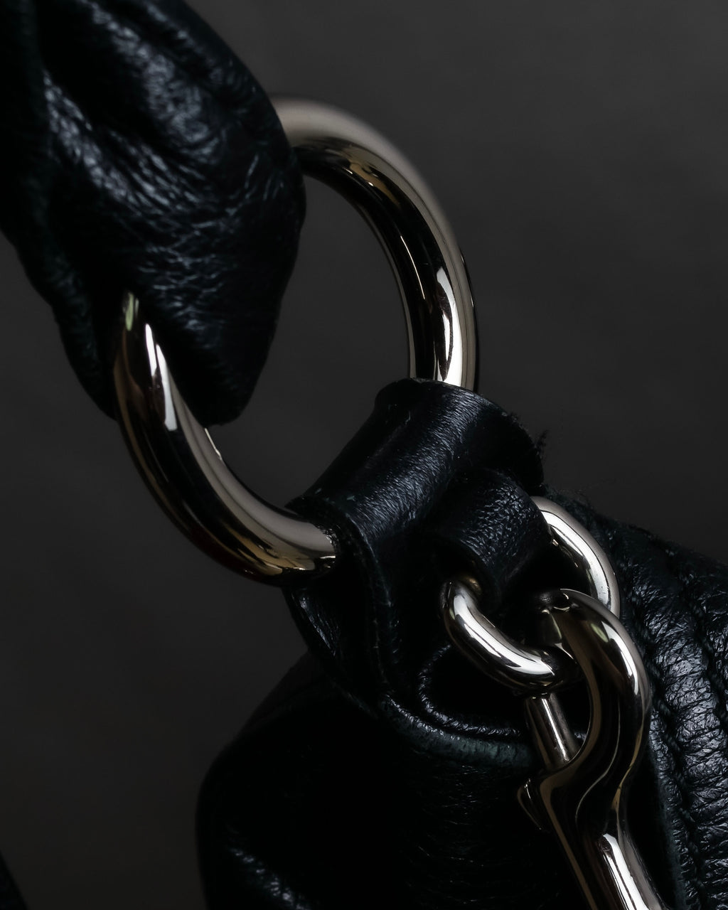 "GUCCI" Bamboo design combination chain shoulder leather bag