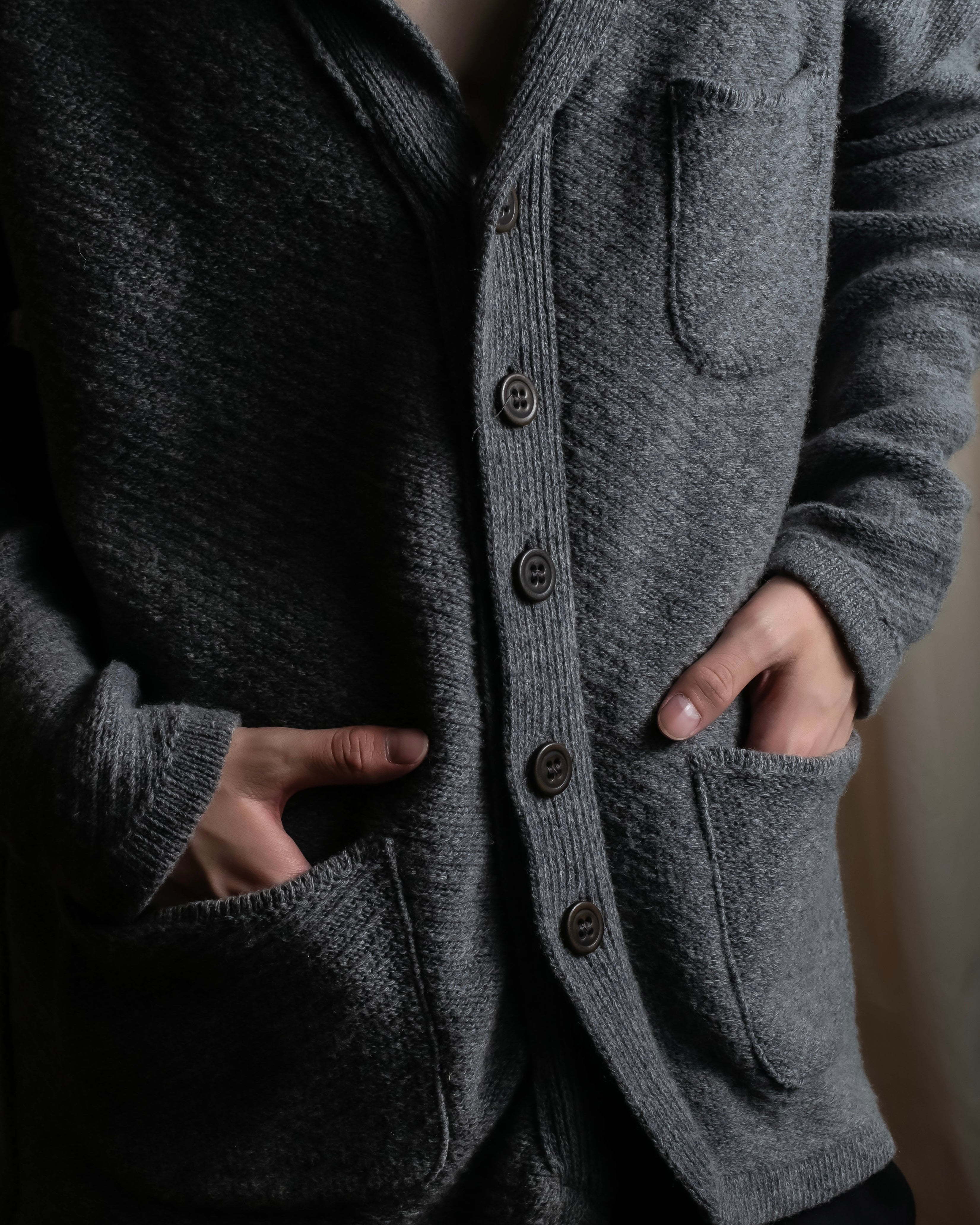 "OUR LEGACY" Patch pocket design lambswool knit jacket