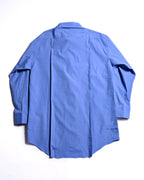 CÉLINE/ Beautiful Colored Logo Embroidered Cotton Shirt Blue